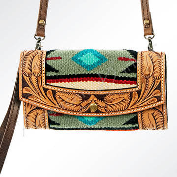 American Darling Organiser Hand Tooled Saddle blanket Genuine Leather Western Women Bag Handbag Purse Travel Bags College